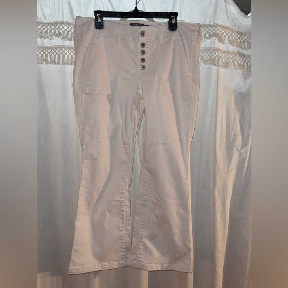 Torrid White Flare Pants